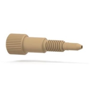 Upchurch Scientific One-Piece Fingertight Valco Fitting for 1/32 inch OD Tubing, 6-40 Coned, Headless Knurl, PEEK/PCTFE, Natural, Single - M-645 - Click Image to Close